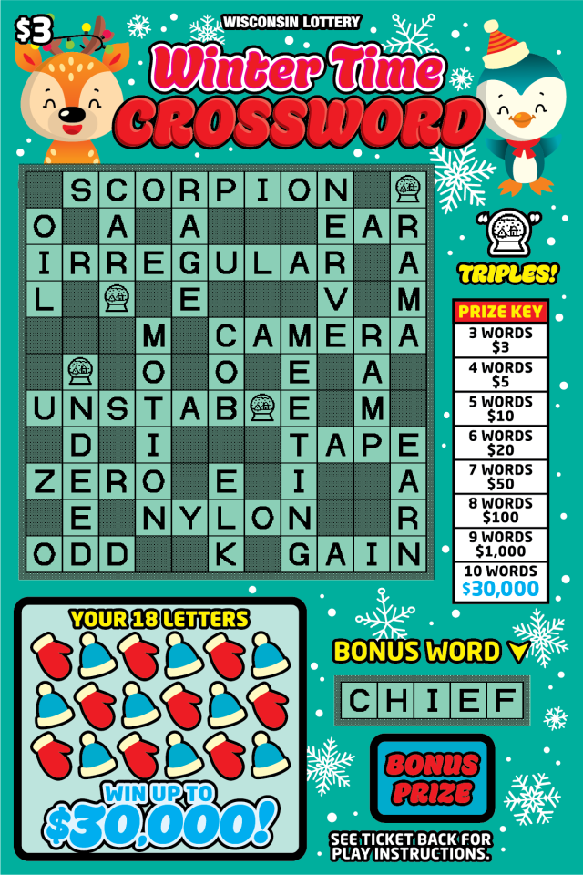 WINTER TIME CROSSWORD (2562) Wisconsin Lottery